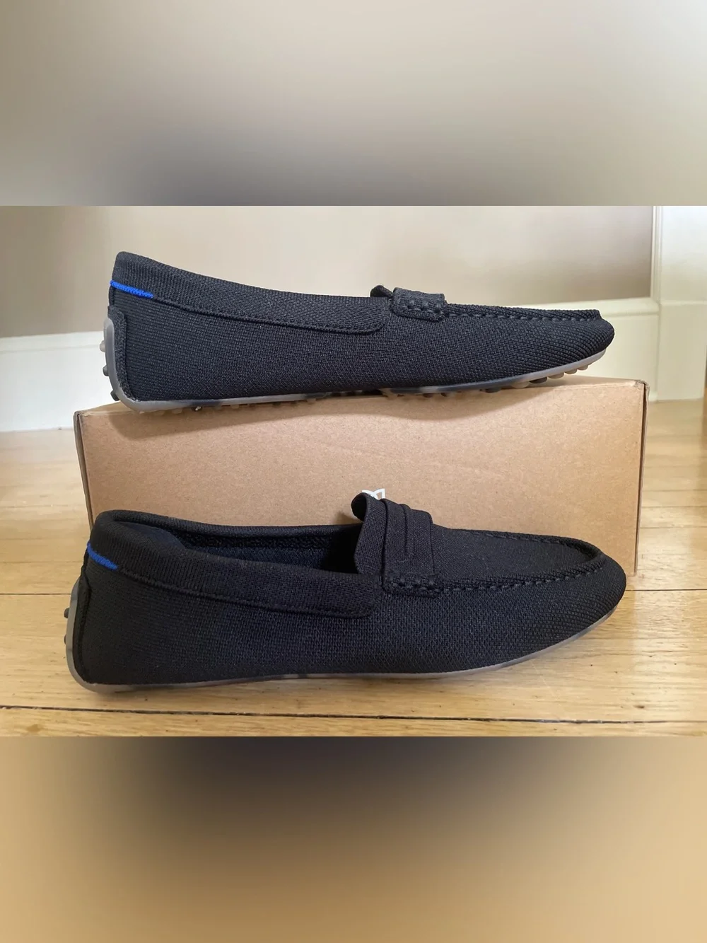 Rothy’s The Driver Loafer Flat Black Knit Comfort Shoes Women’s Size 9